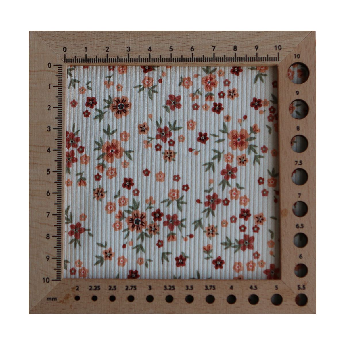 Jersey coton côtes fines à motif fleuri terracotta Jersey coton côtes fines à motif fleuri terracotta