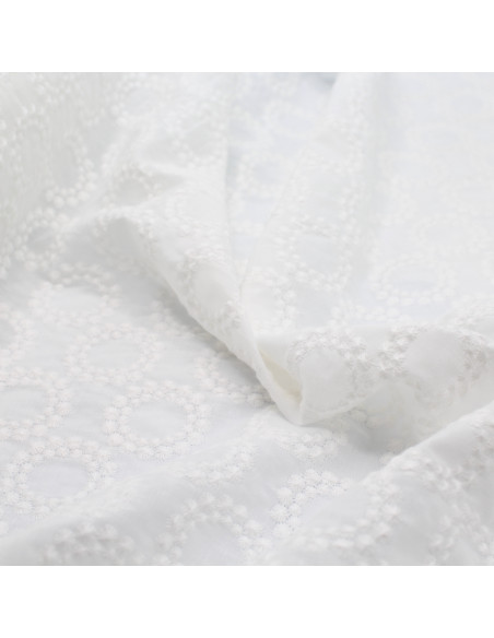 Broderie anglaise coton coloris ivoire Qualité Oeko-tex - 1