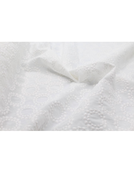 Broderie anglaise coton coloris ivoire Qualité Oeko-tex - 2