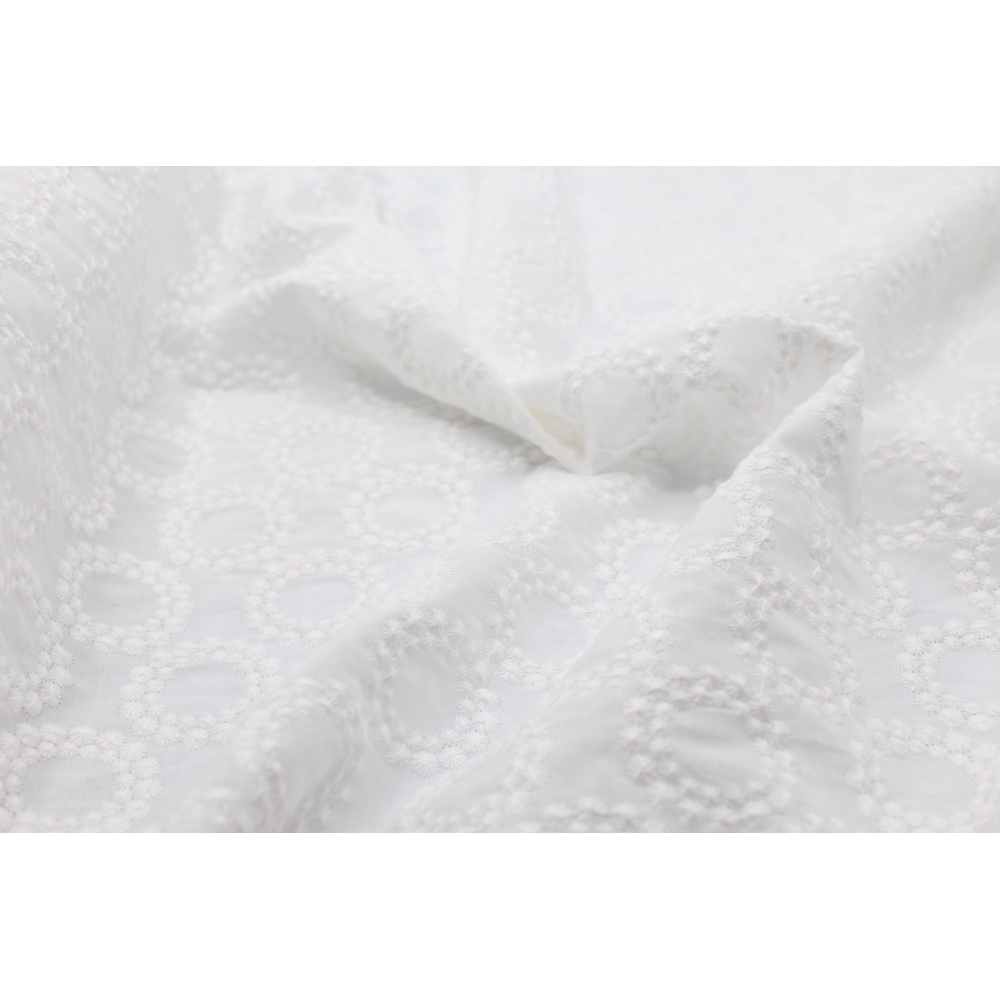 Broderie anglaise coton coloris ivoire Qualité Oeko-tex - 2