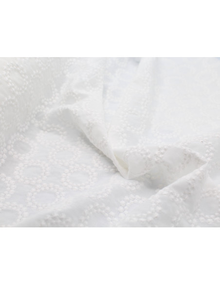Broderie anglaise coton coloris ivoire Qualité Oeko-tex - 3