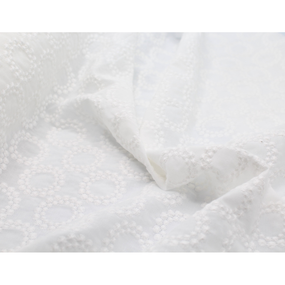 Broderie anglaise coton coloris ivoire Qualité Oeko-tex - 3
