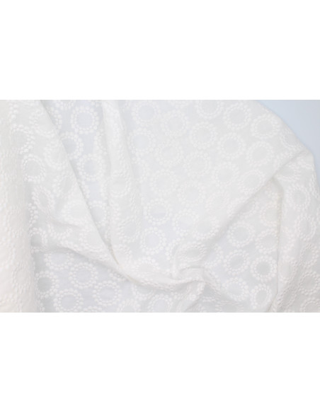 Broderie anglaise coton coloris ivoire Qualité Oeko-tex - 4