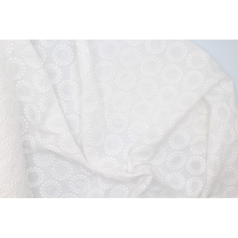 Broderie anglaise coton coloris ivoire Qualité Oeko-tex - 4