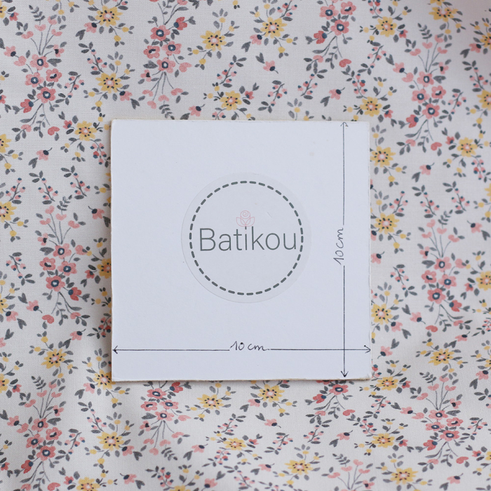 Zelie - Popeline de coton douce qualité SWEET fleuri fond parme