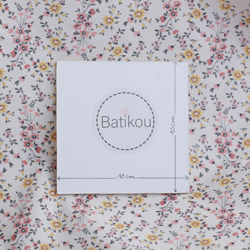 Zelie - Popeline de coton douce qualité SWEET fleuri fond parme