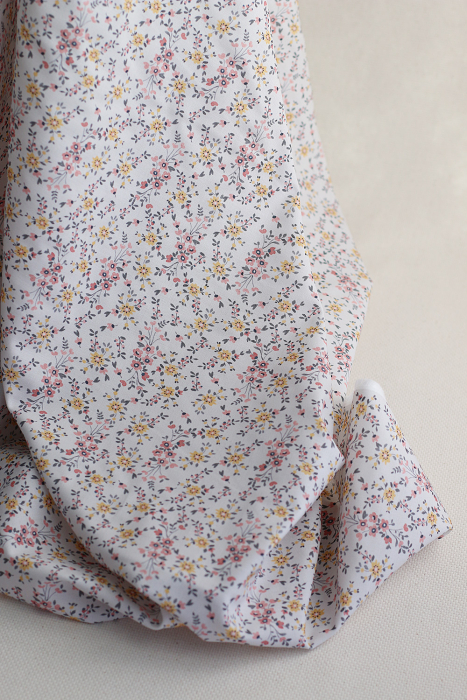 Zelie - Popeline de coton douce qualité SWEET fleuri fond parme