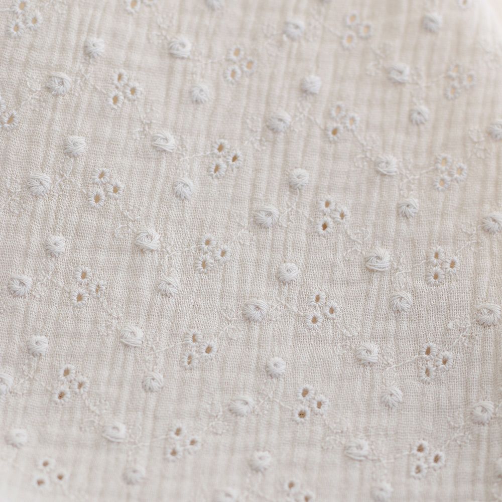 Adèle - Double gaze de coton brodée coloris écru