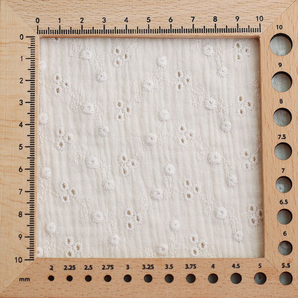 Adèle - Double gaze de coton brodée coloris écru