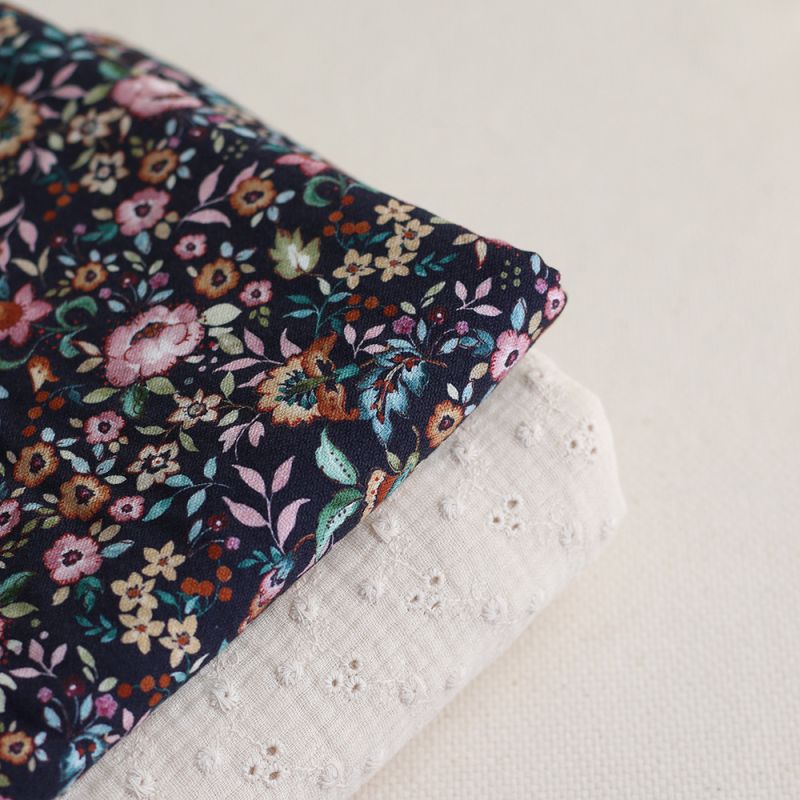 Adèle - Double gaze de coton brodée coloris écru