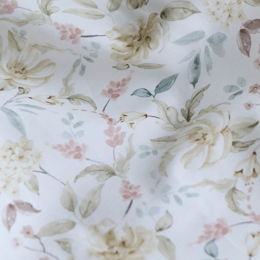 Lyana - Tissu sergé / twill de coton organique imprimé fleuri