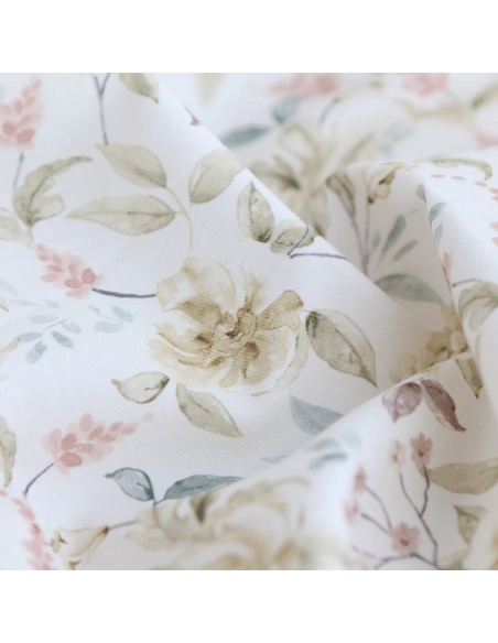 Lyana - Tissu sergé / twill de coton organique imprimé fleuri