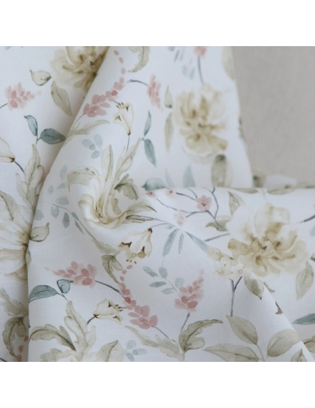 Lyana - Tissu sergé / twill de coton organique imprimé fleuri