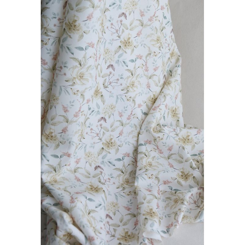 Lyana - Tissu sergé / twill de coton organique imprimé fleuri