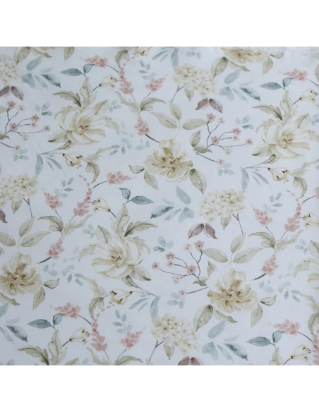 Lyana - Tissu sergé / twill de coton organique imprimé fleuri