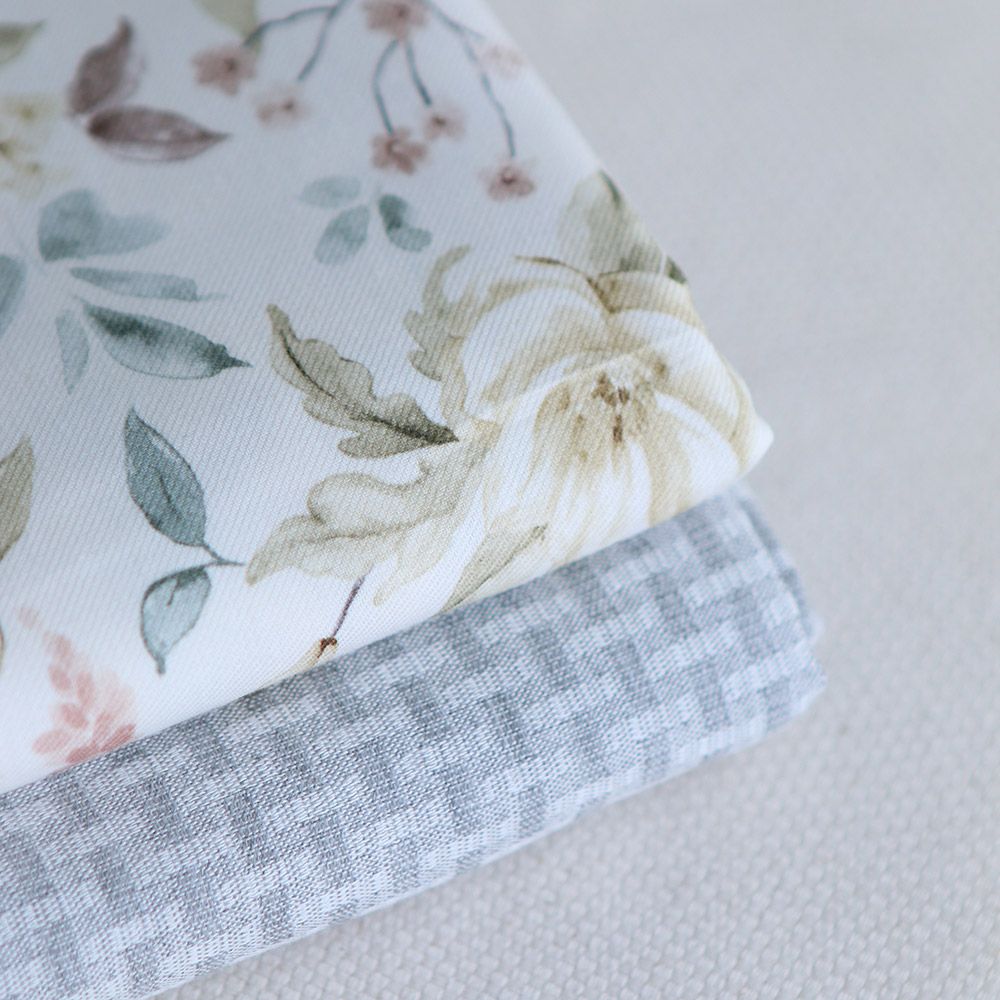 Lyana - Tissu sergé / twill de coton organique imprimé fleuri