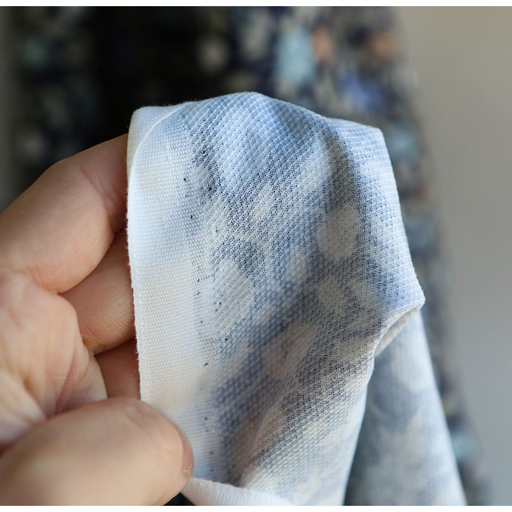 Amelia - Velours milleraies coton organique imprimé fleuri midnight