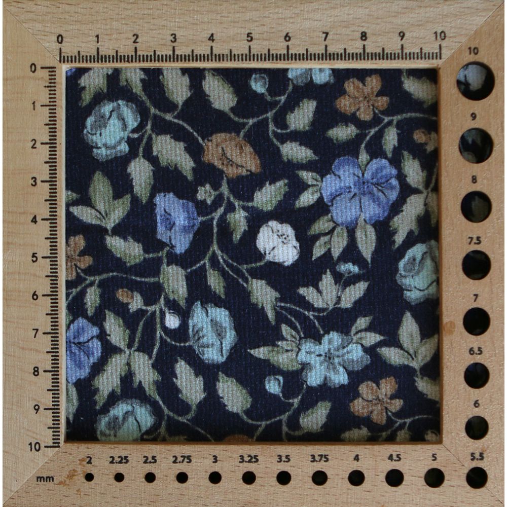 Amelia - Velours milleraies coton organique imprimé fleuri midnight