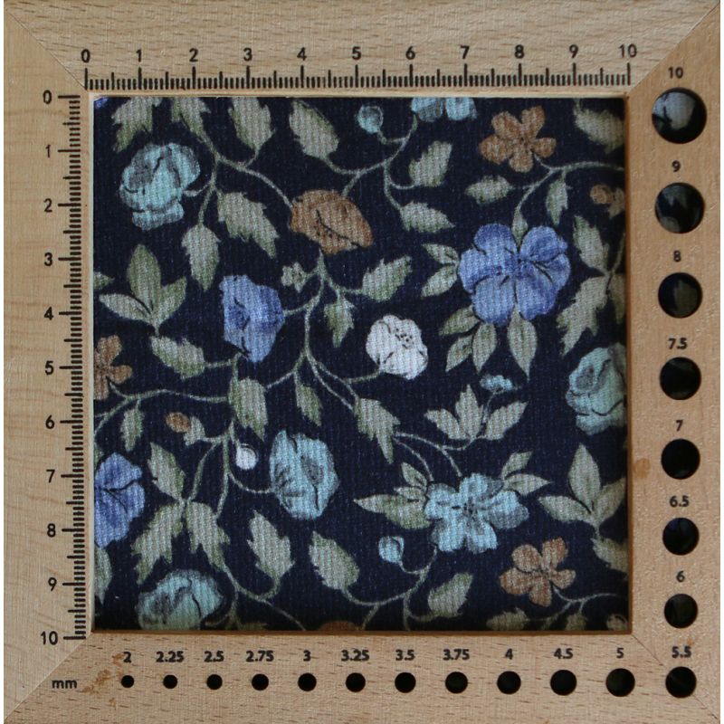 Amelia - Velours milleraies coton organique imprimé fleuri midnight