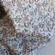 Théa - Velours milleraies coton organique imprimé fleuri écru