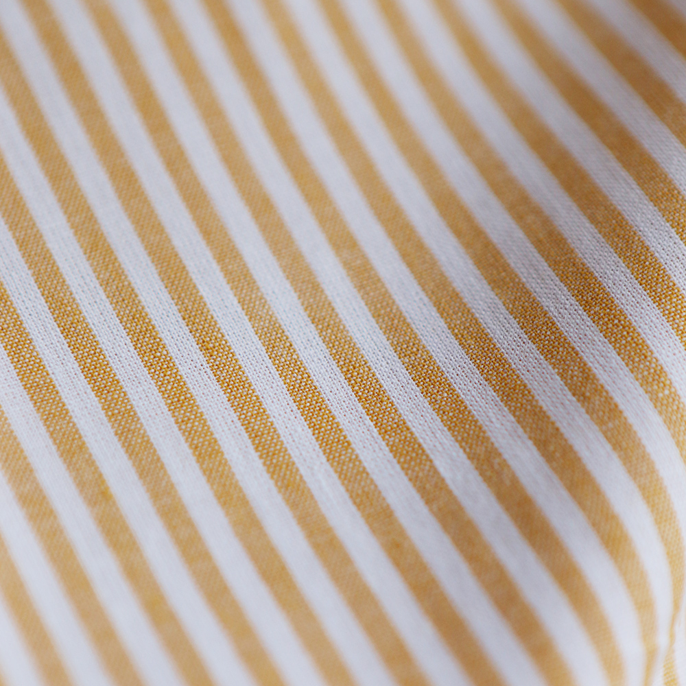 Popeline coton à rayures moutarde