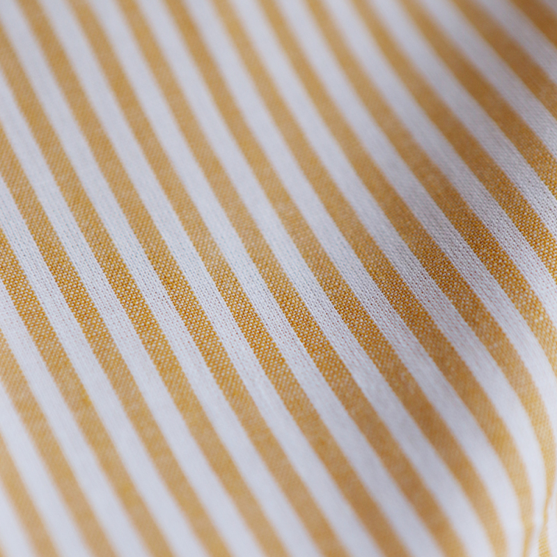 Popeline coton à rayures moutarde