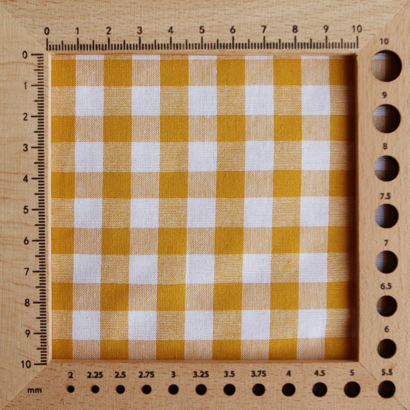 Popeline coton vichy carreaux 10mm moutarde Popeline coton vichy carreaux 10mm moutarde