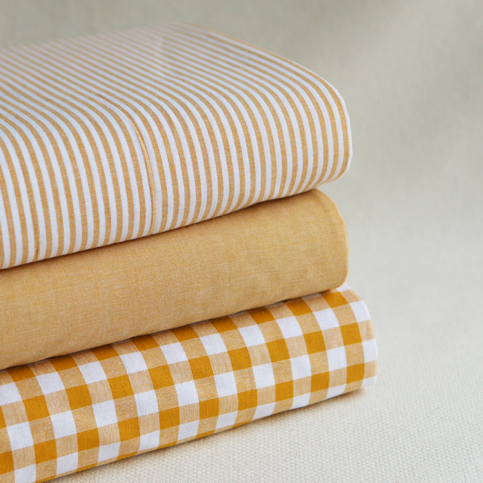 copy of Popeline coton à rayures moutarde