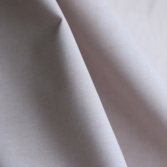 Popeline coton uni chiné effet chambray beige sable