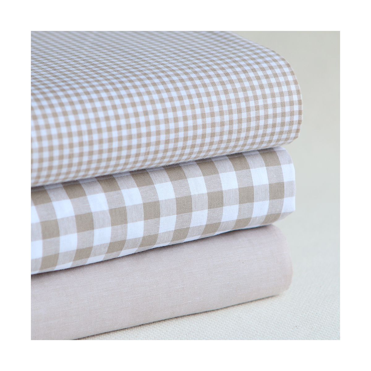 Popeline coton uni chiné effet chambray beige sable Popeline coton uni chiné effet chambray beige sable
