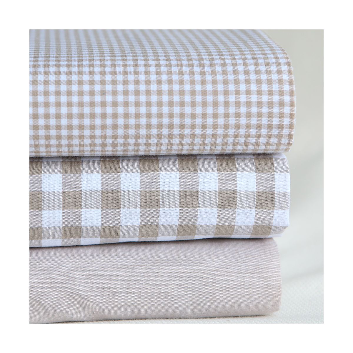 Popeline coton uni chiné effet chambray beige sable Popeline coton uni chiné effet chambray beige sable