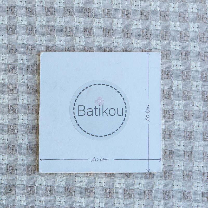 Dick - Seersucker / Coton gaufré texturé vichy 7mm écru et crème