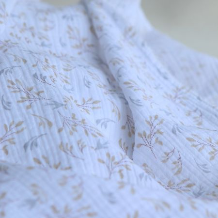 copy of Marjan - Double gaze de coton motif fleuri fond fougère