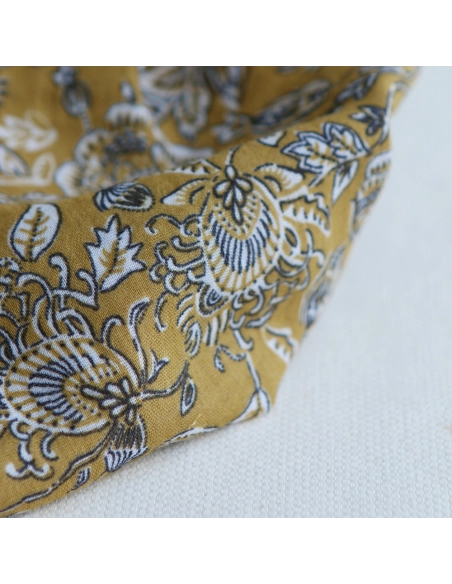 Mehar - Double gaze de coton motif façon indien curry