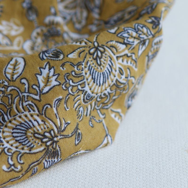 Mehar - Double gaze de coton motif façon indien curry