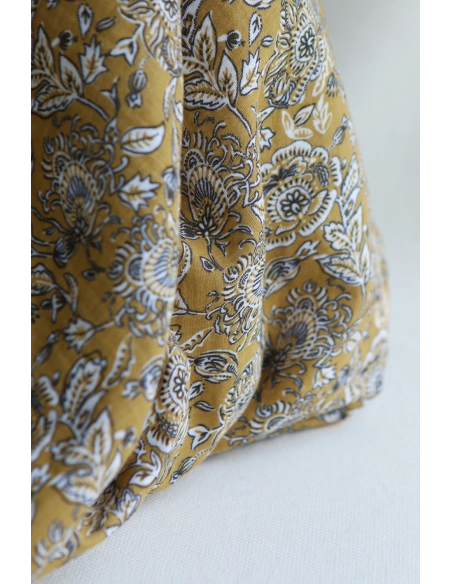 Mehar - Double gaze de coton motif façon indien curry