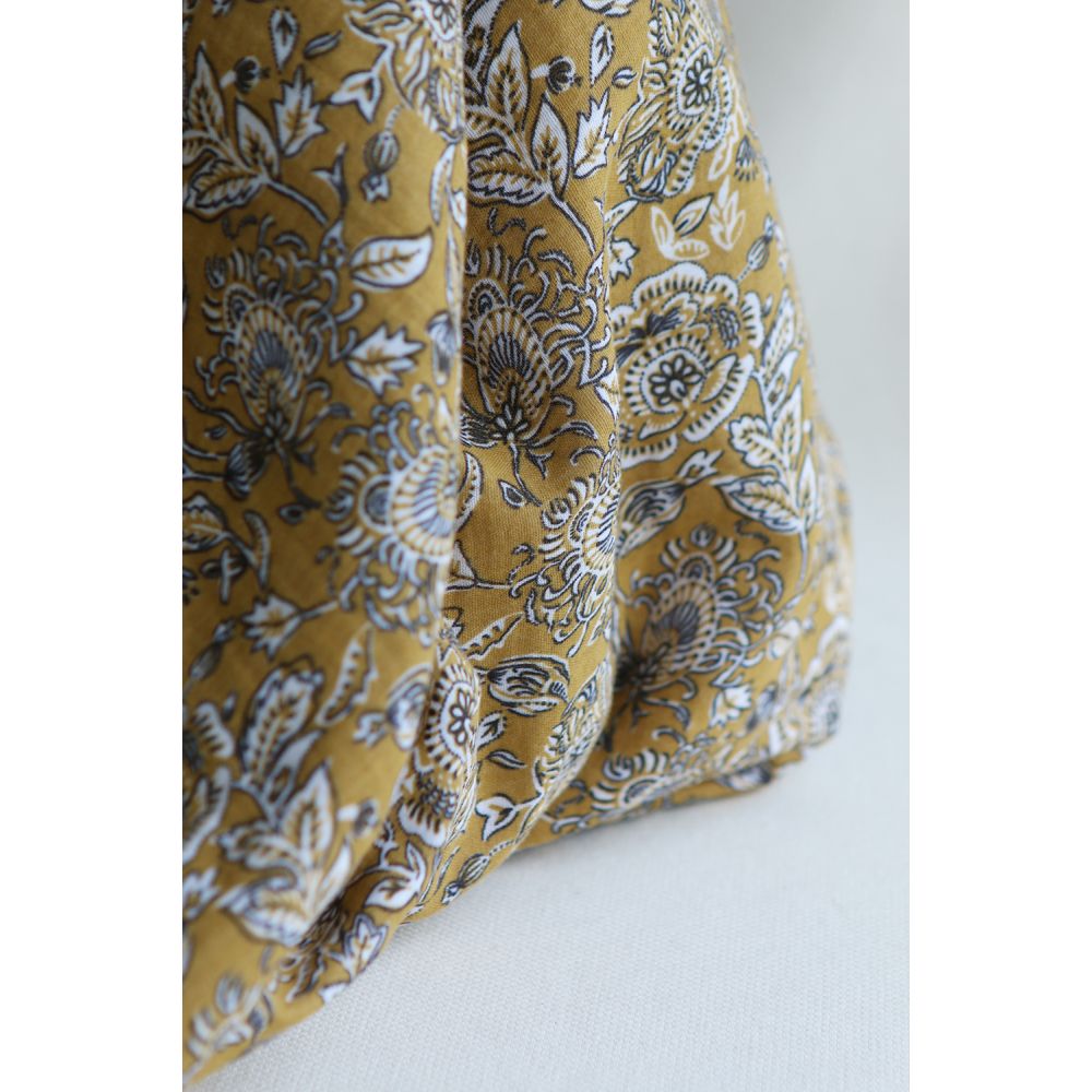 Mehar - Double gaze de coton motif façon indien curry