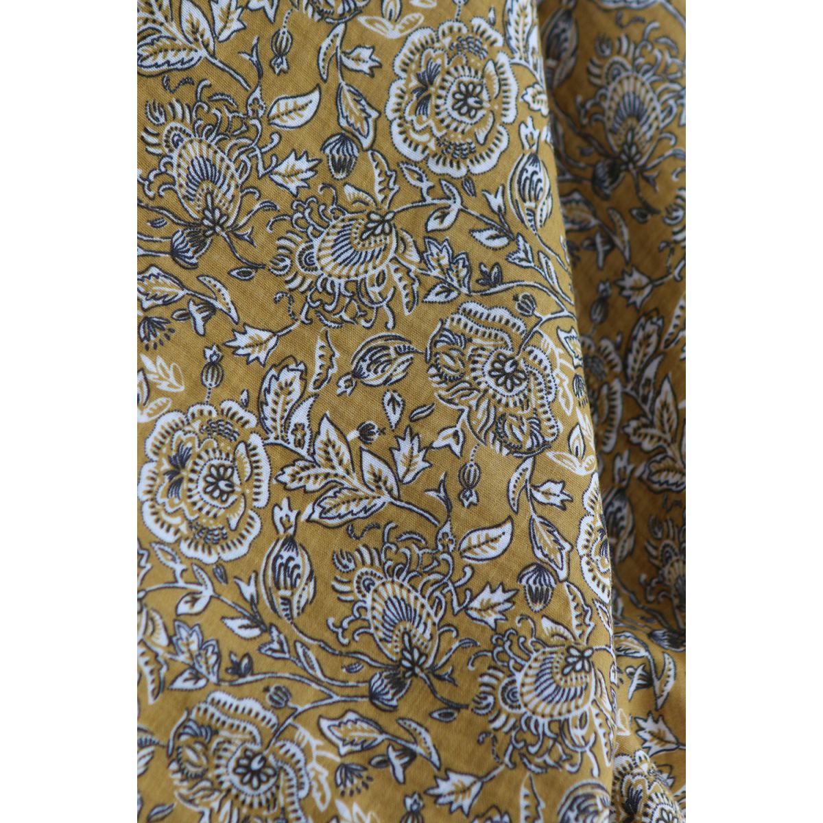 Mehar - Double gaze de coton motif façon indien curry Mehar - Double gaze de coton motif façon indien curry
