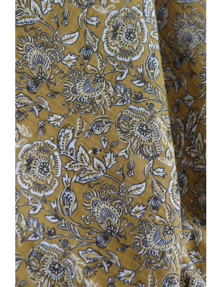 Mehar - Double gaze de coton motif façon indien curry