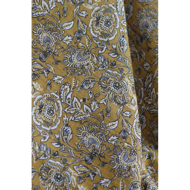 Mehar - Double gaze de coton motif façon indien curry