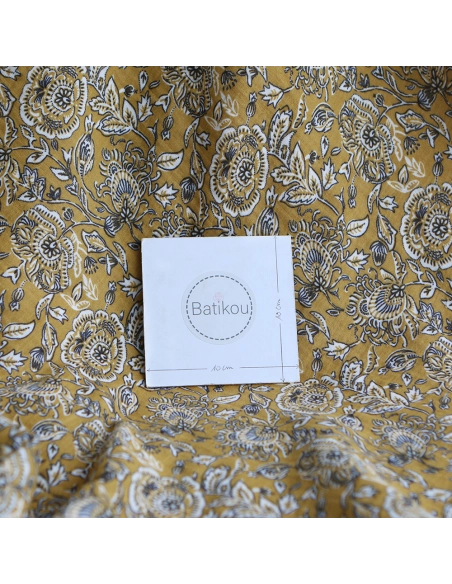 Mehar - Double gaze de coton motif façon indien curry