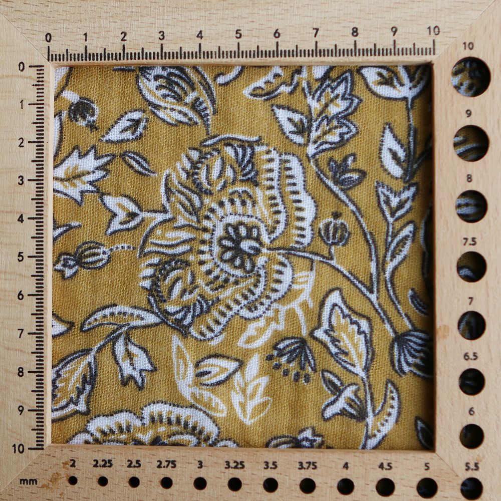 Mehar - Double gaze de coton motif façon indien curry