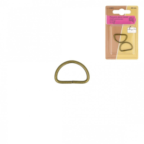Boucle passants demi-ronds pour sac coloris BRONZE / Lot de 2 2