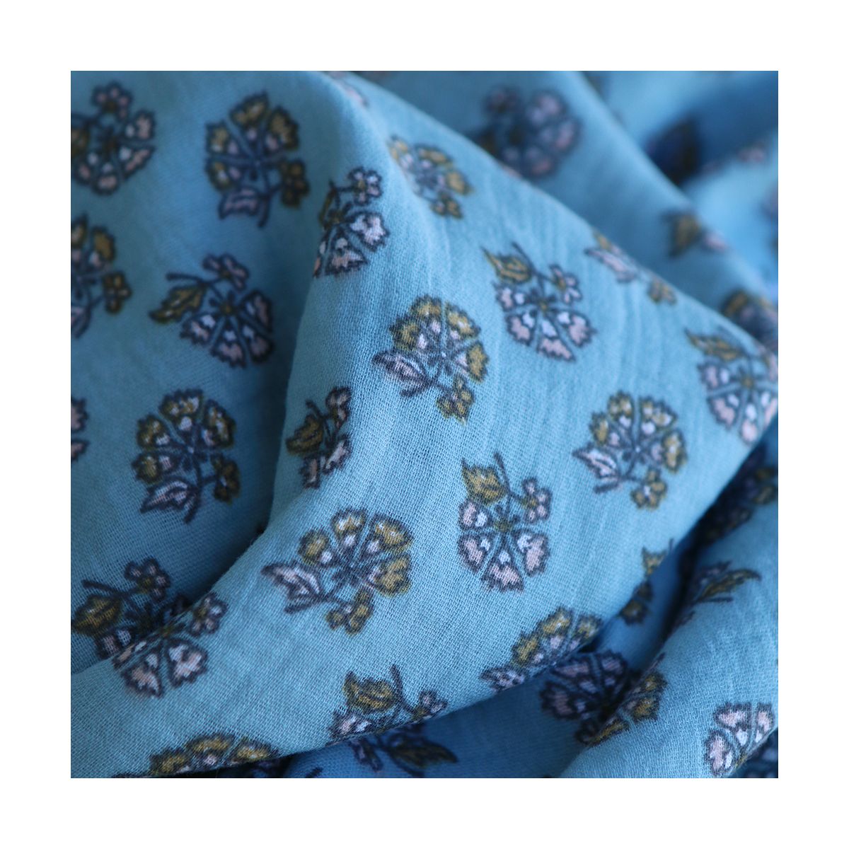 copy of Mehar - Double gaze de coton motif façon indien curry copy of Mehar - Double gaze de coton motif façon indien curry