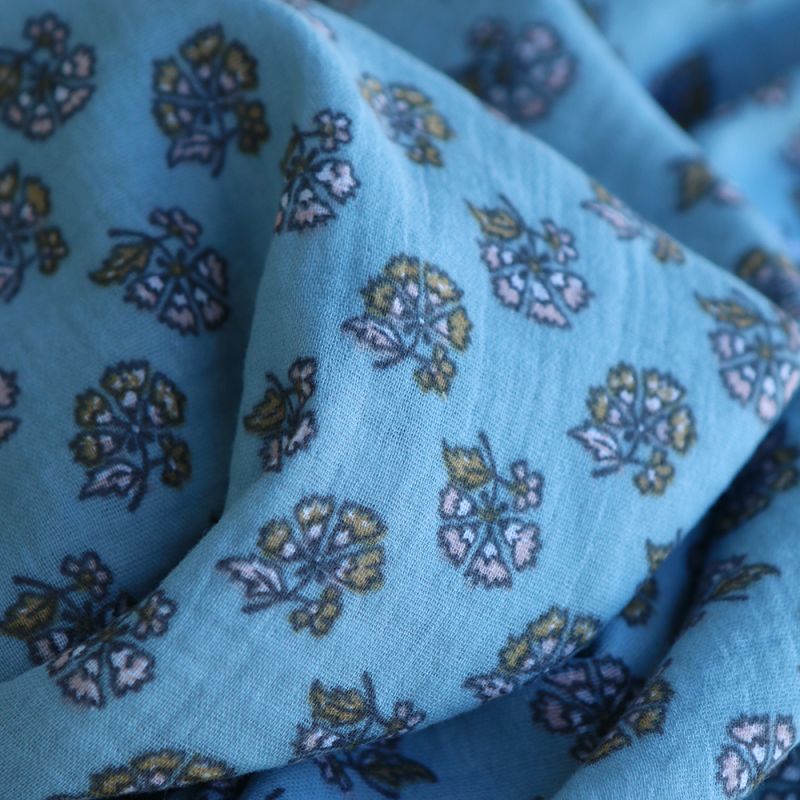 copy of Mehar - Double gaze de coton motif façon indien curry copy of Mehar - Double gaze de coton motif façon indien curry