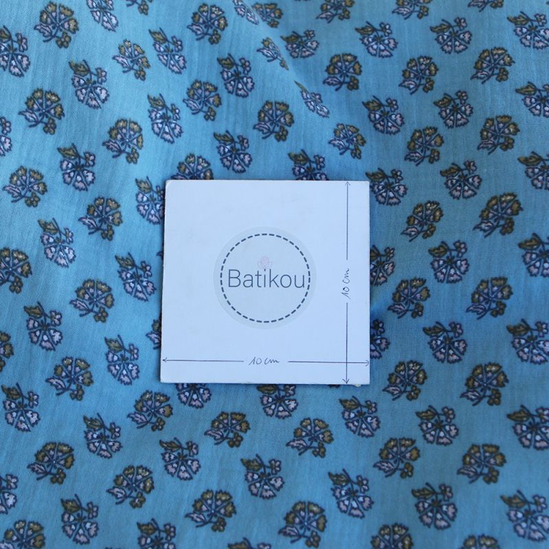 copy of Mehar - Double gaze de coton motif façon indien curry copy of Mehar - Double gaze de coton motif façon indien curry