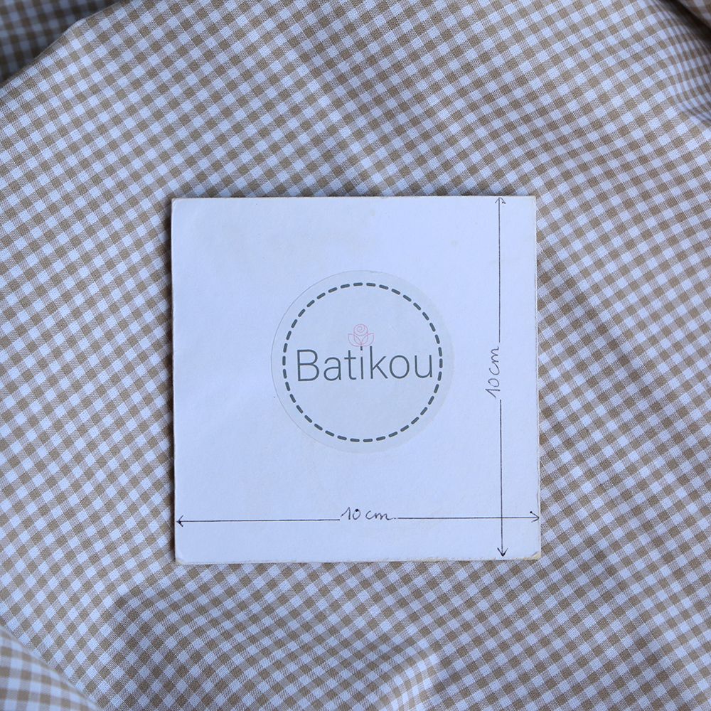 Popeline coton vichy carreaux mini 2.7mm beige sable