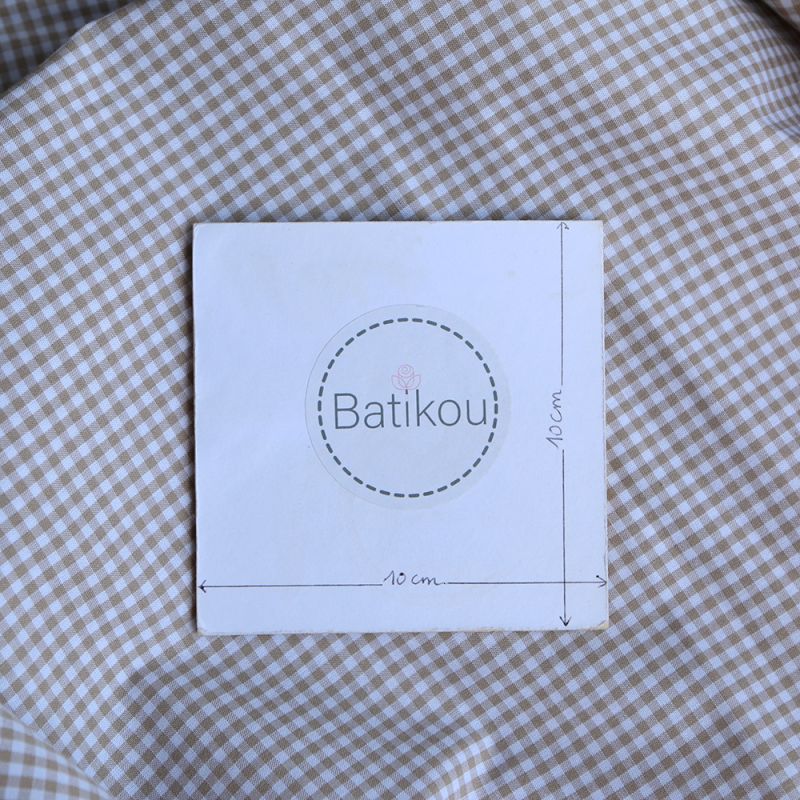 Popeline coton vichy carreaux mini 2.7mm beige sable