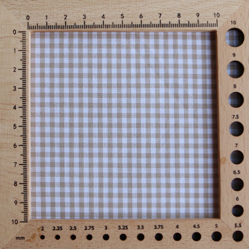 Popeline coton vichy carreaux mini 2.7mm beige sable