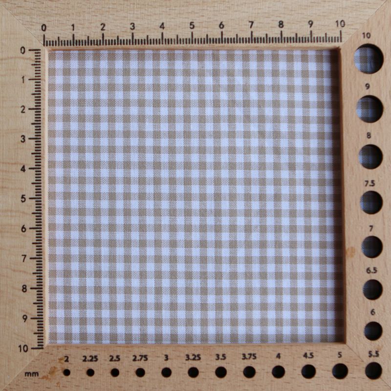 Popeline coton vichy carreaux mini 2.7mm beige sable